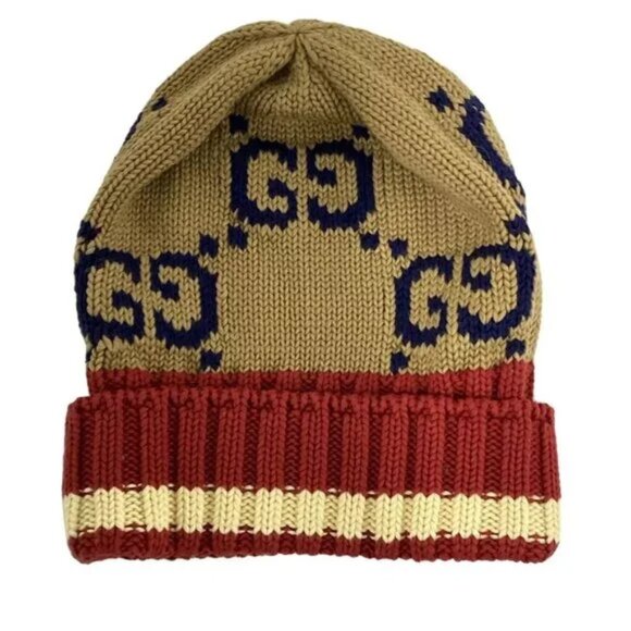 100% Authentic GUCCI Brown Red Navy Cotton Hat 194-111524 GUCCI NY YANKEES BASEBALL CAP EMBROIDERED BUTTERFLY APPLIQUE  main image 2